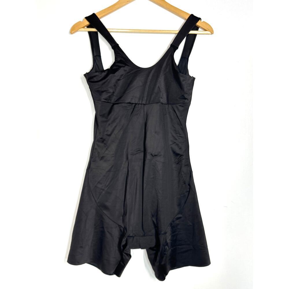 TC Fine Intimates Thigh Slimmer Bodysuit Open Bust Back Magic Shapewear Black 2X - Picture 4 of 6